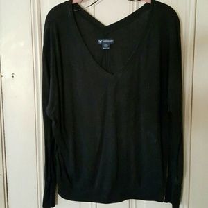 Black v-neck sweater