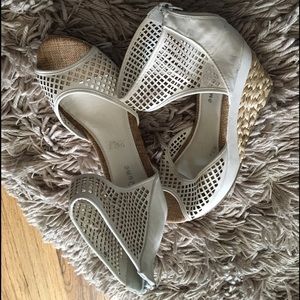 White wedge sandals