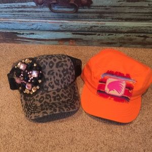 Leopard and orange hats