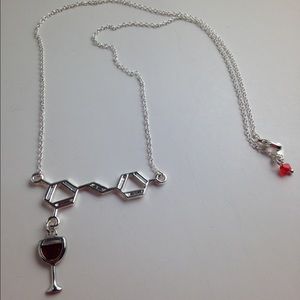 RED WINE RESVERATROL CHEMICAL COMPOUND NECKLACE