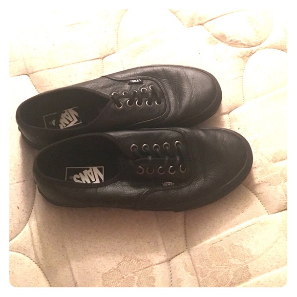 All black leather vans