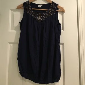Maternity tank top shirt with gold beading