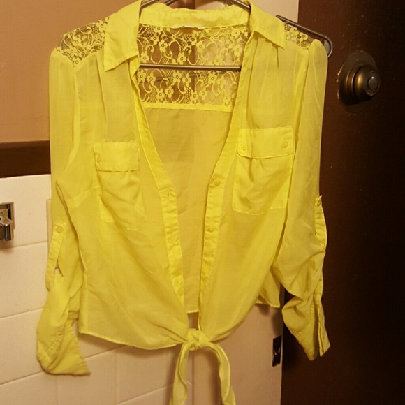 Candies Yellow button up