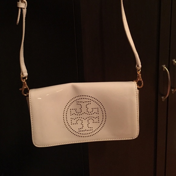 Authentic Tory Burch White leather crossbody bag