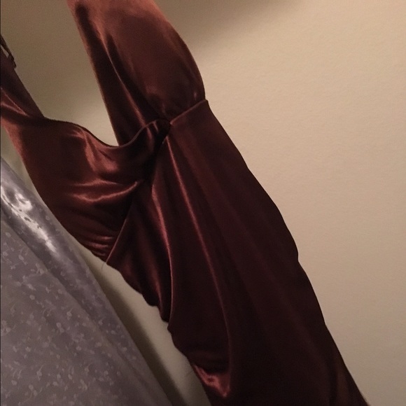 Brown silk dress