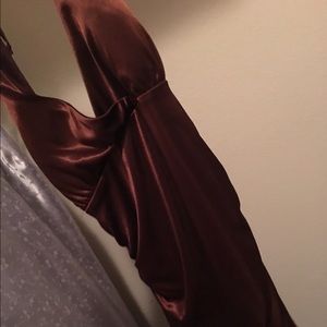 Brown silk dress