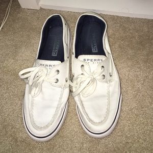 Canvas Sperry Topsider - white with navy accent