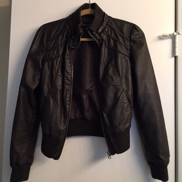 Brown faux leather jacket!!!
