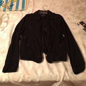 Black jacket with shiny see-through back