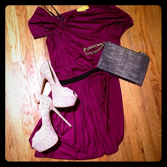 Nude peeptoe platform stilettos w/ rhinestones