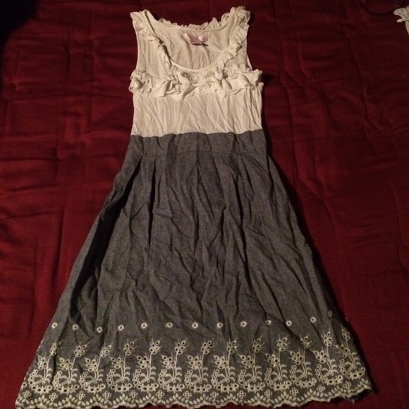 White and gray dress