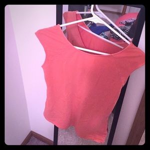 Express coral scoop back shirt