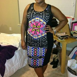 Pattern Bodycon Dress