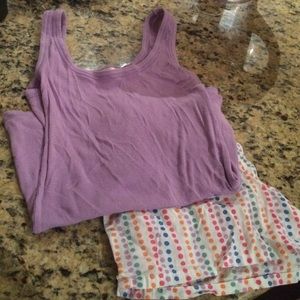 Cute girly flirty pajama pj tank top short set