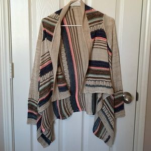 NWOT Striped Cream Sweater Cardigan