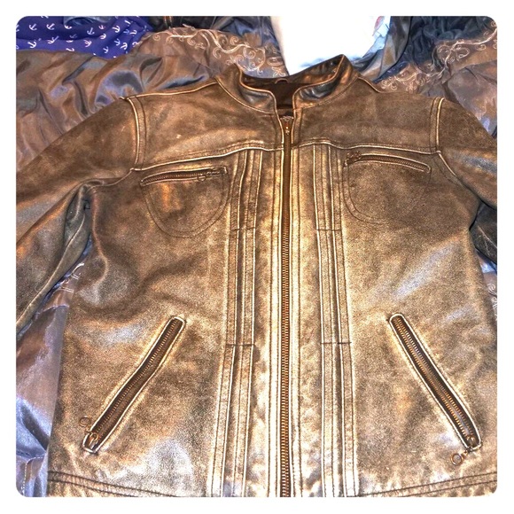 AE - distressed leather jacket