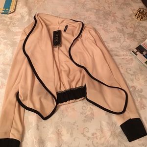 Peach cream pinkish & black cardigan