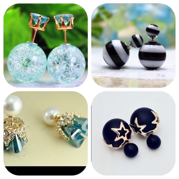 Double sided earrings (four pairs)