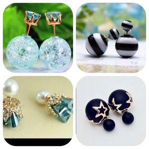 Double sided earrings (four pairs)