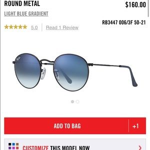 Web exclusive Ray Ban round sunglasses