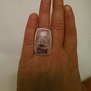 Huge Rhodochrosite Ring .925
