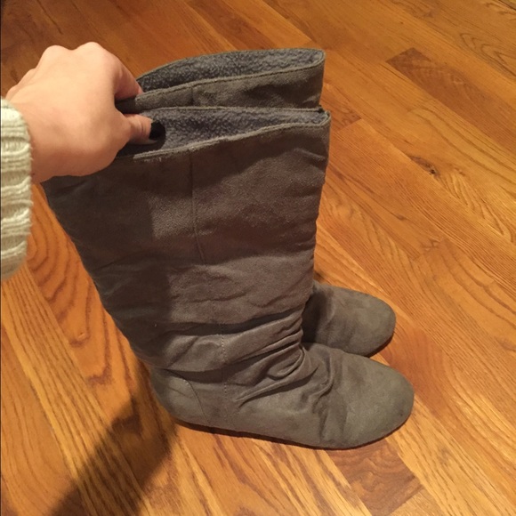 Grey Suede Boots