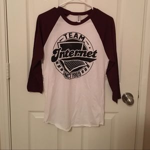 NWOT Team Internet Tyler Oakley Burgundy Baseball