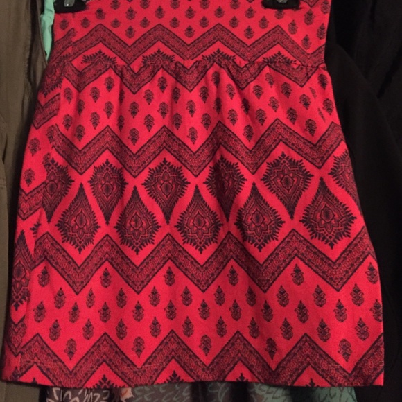Red & black pencil skirt