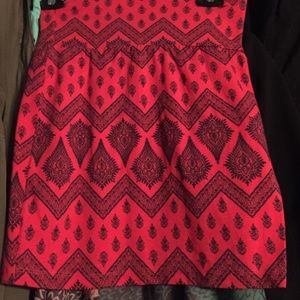 Red & black pencil skirt