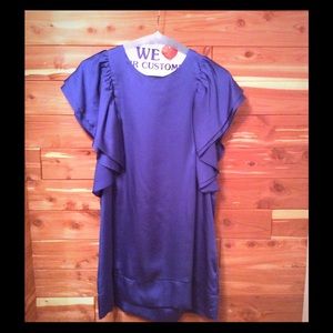Cobalt blue satin flows tunic top