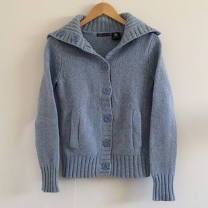 Blue Wool Sailor Cardigan