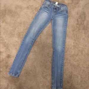 skinny wet seal blue asphalt jeans