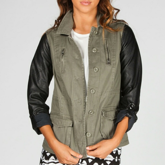 (Full Tilt) Faux Leather Anorak Jacket