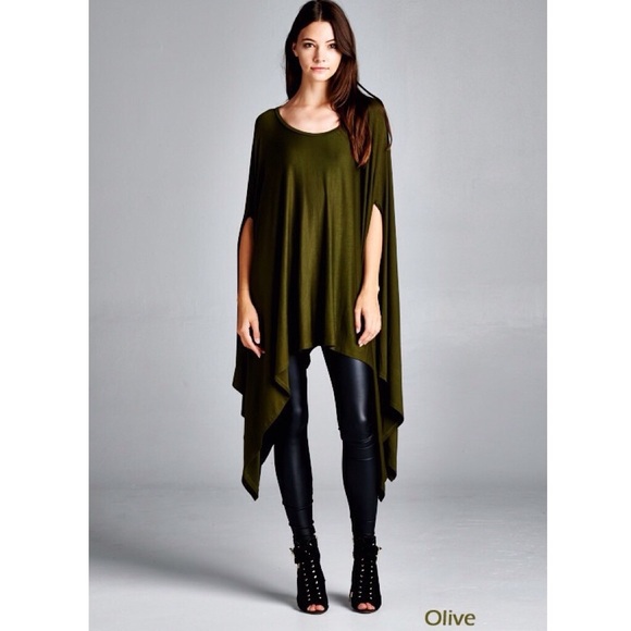 "Contemporary" Loose Poncho Tunic Top - Picture 2 of 3