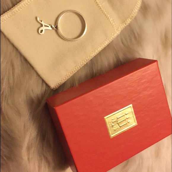 James Avery Dangle ring with A initial charm