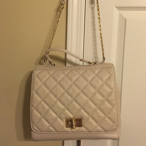 Quilted tan purse