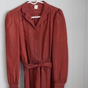 Burgundy Dress Vintage 70-80's
