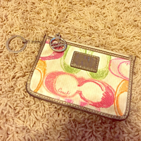 Coach "poppy collection" key chain wallet
