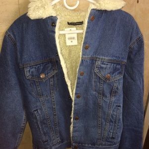 Brandy Melville Shearling jean jacket