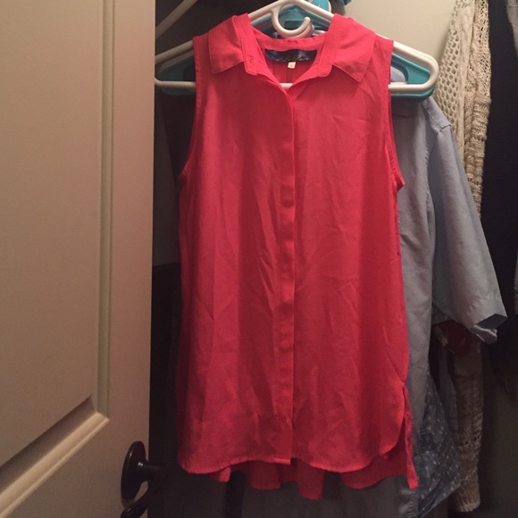 Pink Button Down Blouse/Tank Top size Small