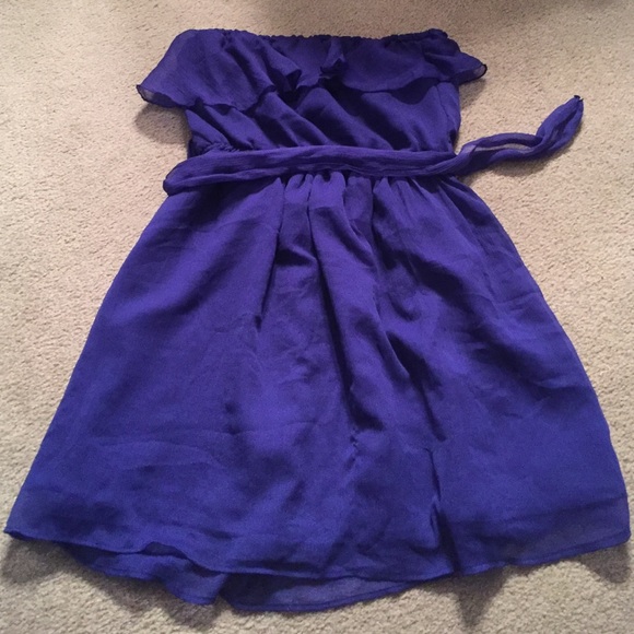 Blue Dress with Ruffle