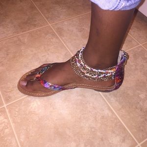 Bakers sandals with ankle chain