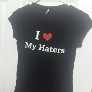 I love my haters baby tee