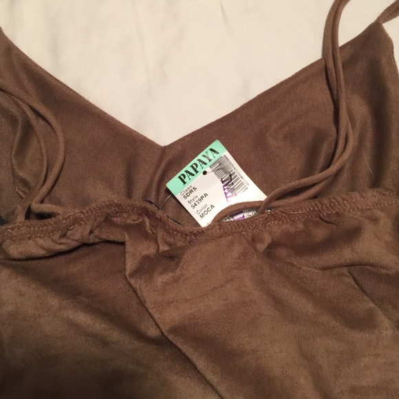 Tan suede tight dress - Picture 4 of 4