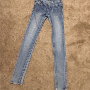 acid wash wet seal blue asphalt skinny jeans