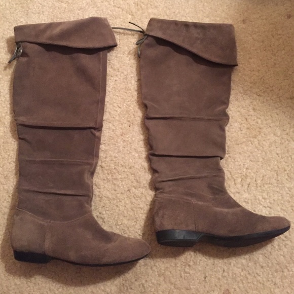 Brown suede boots