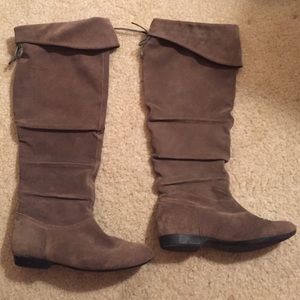 Brown suede boots