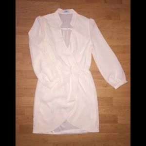 Nude longsleeve dress