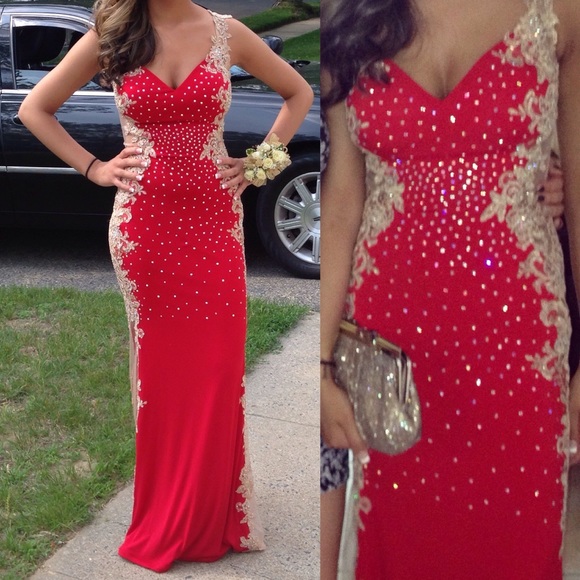 Customized Jovani Red prom dress - Picture 1 of 4