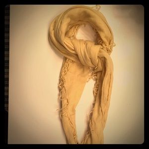 Abercrombie & Fitch Yellow Fringed Scarf